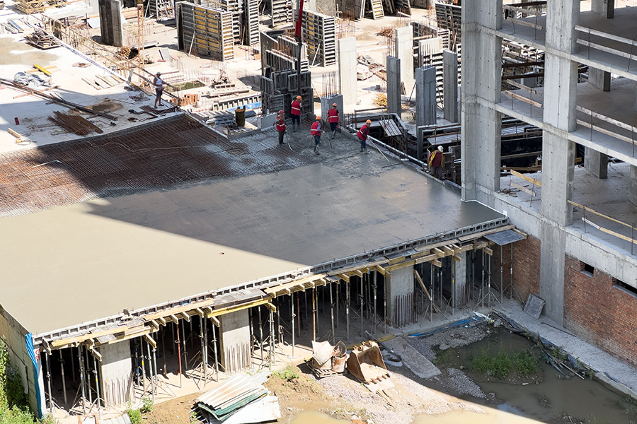 workers on a construction site