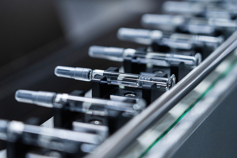 Injections lined up in case.